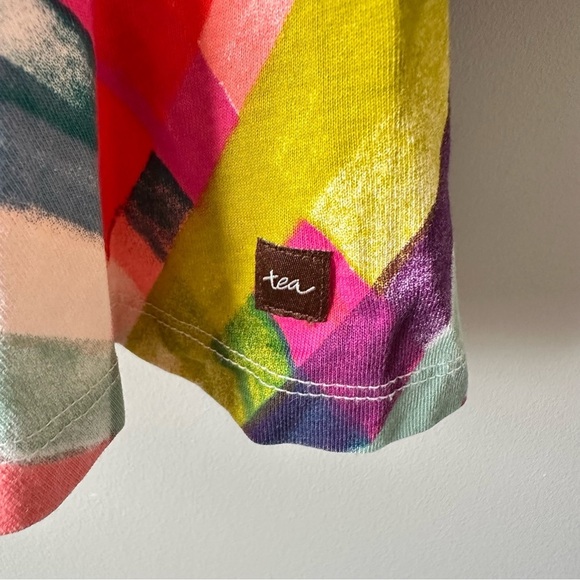 Tea Collection Girls 2T Red Geometric Long Sleeve  Dress - Picture 7 of 7